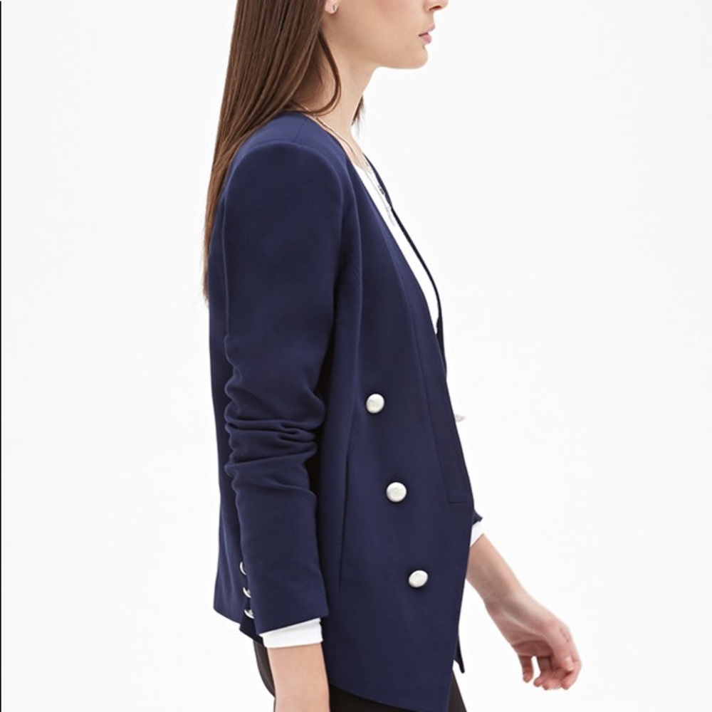 NWT Forever 21 Collarless Open Front Blazer